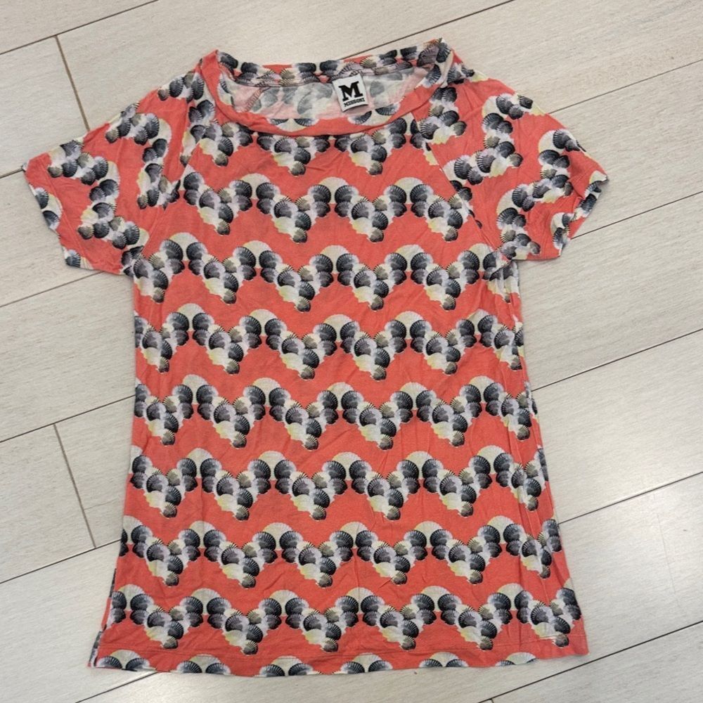 Missoni Coral and Black Shell Pattern Top